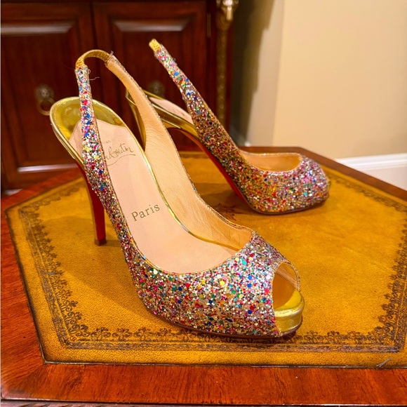 CHRISTIAN LOUBOUTIN 
Glitter No Prive 120 Pumps size 38 UK 4” Heel MSRP $895 - Picture 11 of 15